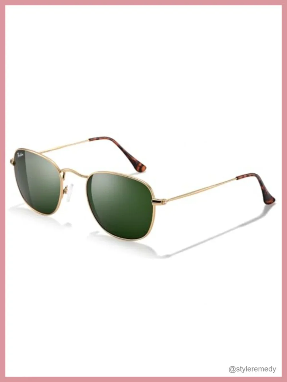 Square Metal Frame Sunglasses UV400 Glass Lens Classic Retro Driving